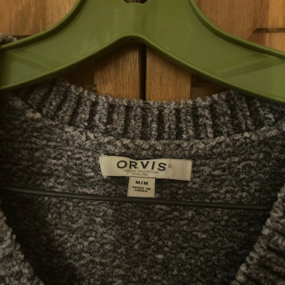 Orvis Women’s Sz M Silver Oversized Chunky Lagenlook Hippie Granola Sweater